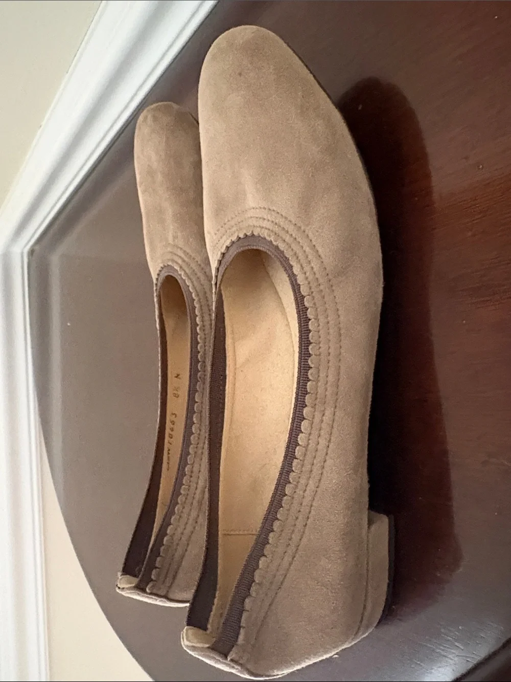 Stuart Weitzman Taupe Suede Ballet Flats - Picture 4 of 4